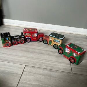 Lot of 4 Christmas tin cans